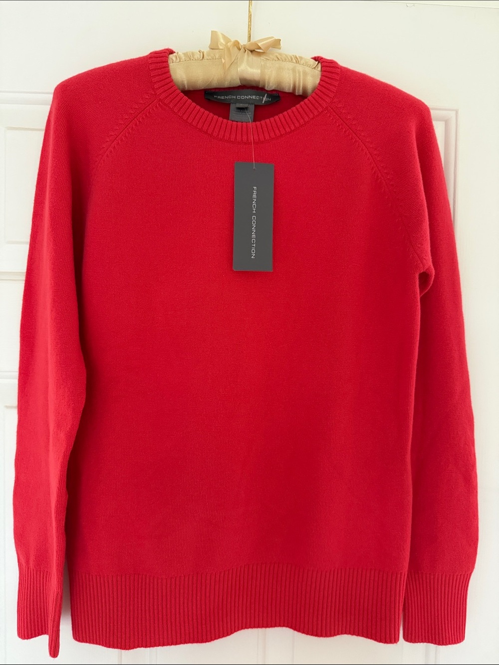 French Connection Riot Red Crewneck Pullover Sweater -Size M